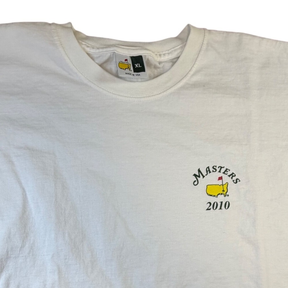 Masters Tournament 2010 Golf T-Shirt Mens XL White Made in USA Souvenir Tee J10